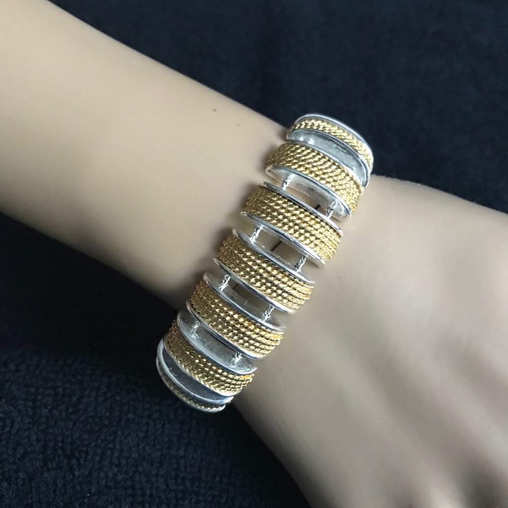Napier Vintage Gold/Silver Bars Bracelet